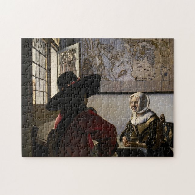 Johannes Vermeer - Officer with a Laughing Girl Jigsaw Puzzle (Horizontal)