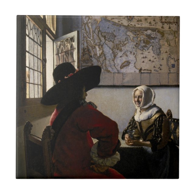 Johannes Vermeer - Officer with a Laughing Girl Tile (Front)