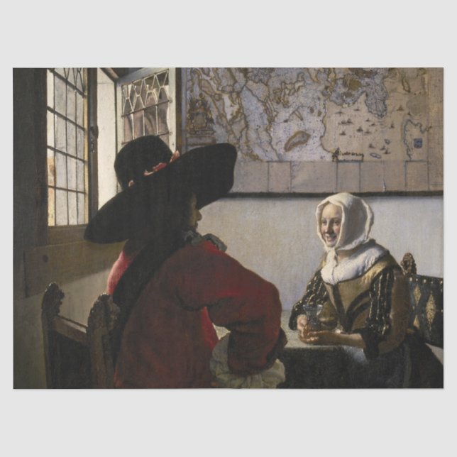 Johannes Vermeer - Officer with a Laughing Girl Tissue Paper (Front)