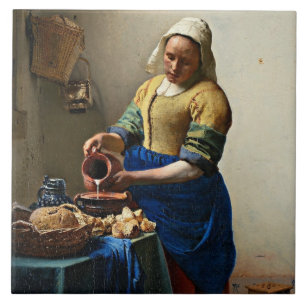 Johannes Vermeer painting, The Milkmaid Tile