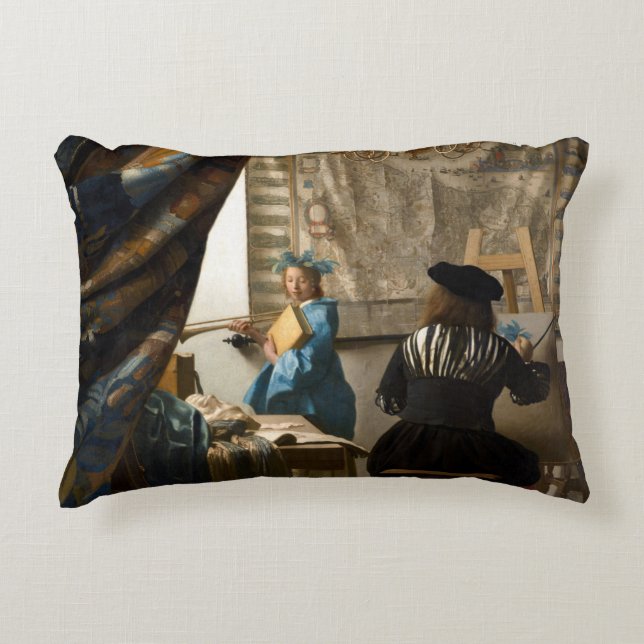 Johannes Vermeer - The Allegory of Painting Accent Pillow (Front)