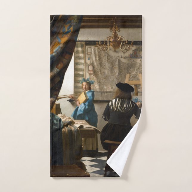 Johannes Vermeer - The Allegory of Painting Bath Towel Set (Hand Towel)