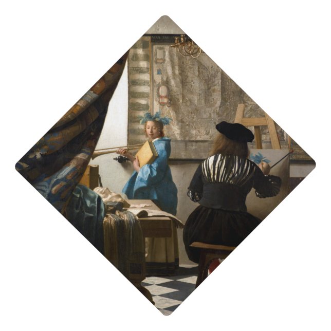 Johannes Vermeer - The Allegory of Painting Graduation Cap Topper (Front)