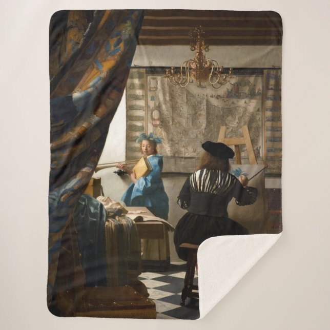 Johannes Vermeer - The Allegory of Painting Sherpa Blanket (Front)