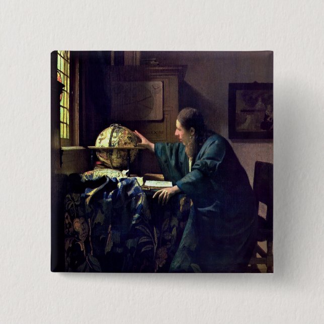 Johannes Vermeer - The Astronomer 2 Inch Square Button (Front)