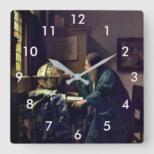 Johannes Vermeer - The Astronomer Square Wall Clock