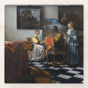 Johannes Vermeer - The Concert Glass Coaster