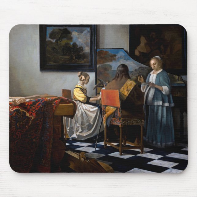 Johannes Vermeer - The Concert Mouse Pad (Front)