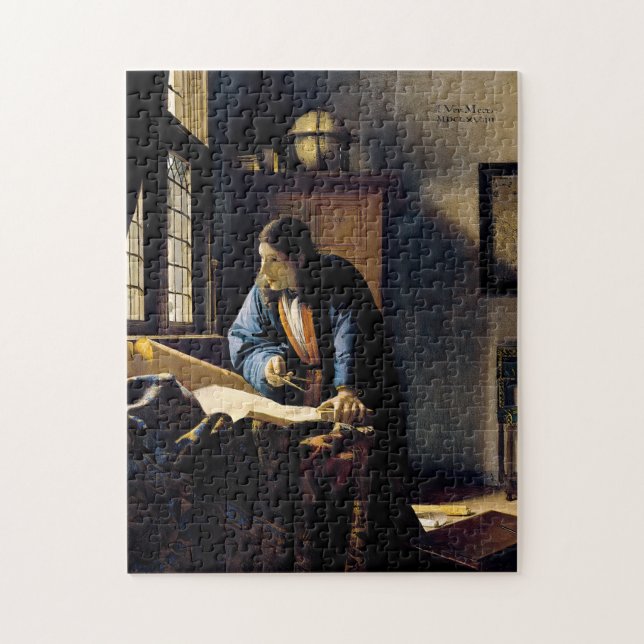 Johannes Vermeer - The Geographer Jigsaw Puzzle (Vertical)