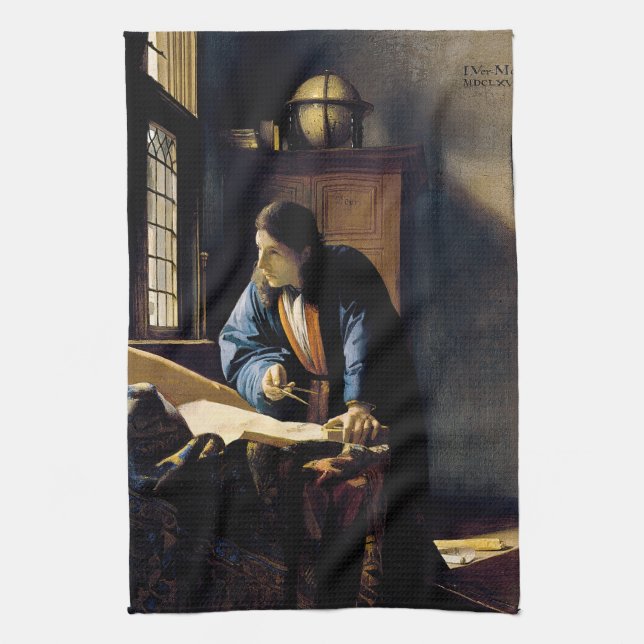 Johannes Vermeer - The Geographer Kitchen Towel (Vertical)