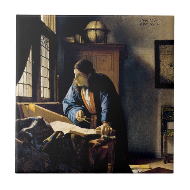 Johannes Vermeer - The Geographer Tile (Front)