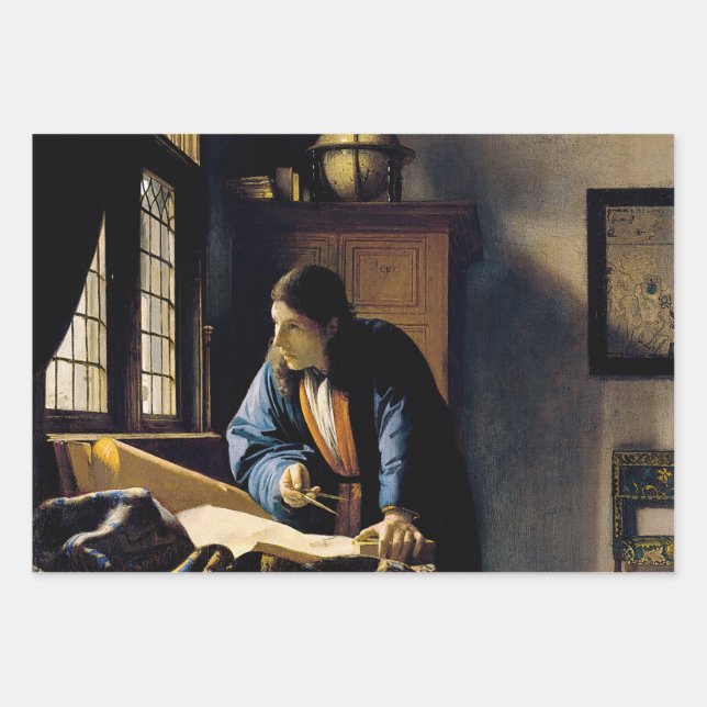Johannes Vermeer - The Geographer Wrapping Paper Sheet (Front)