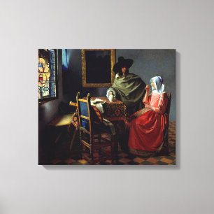 Johannes Vermeer - The Glass of Wine Canvas Print