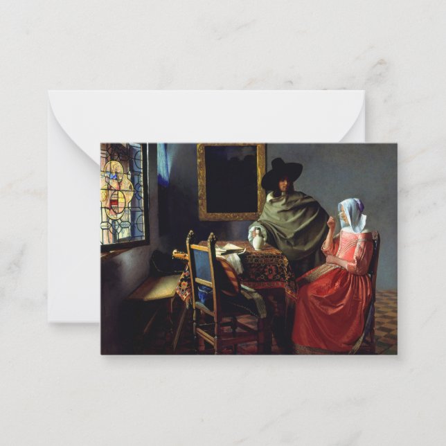 Johannes Vermeer - The Glass of Wine Card (Front)