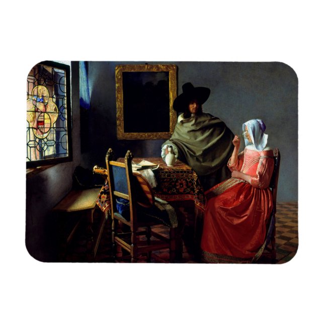 Johannes Vermeer - The Glass of Wine Magnet (Horizontal)