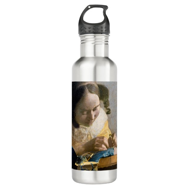 Johannes Vermeer - The Lacemaker 710 Ml Water Bottle (Front)