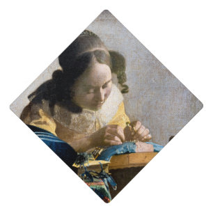 Johannes Vermeer - The Lacemaker Graduation Cap Topper