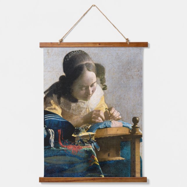 Johannes Vermeer - The Lacemaker Hanging Tapestry (Front)