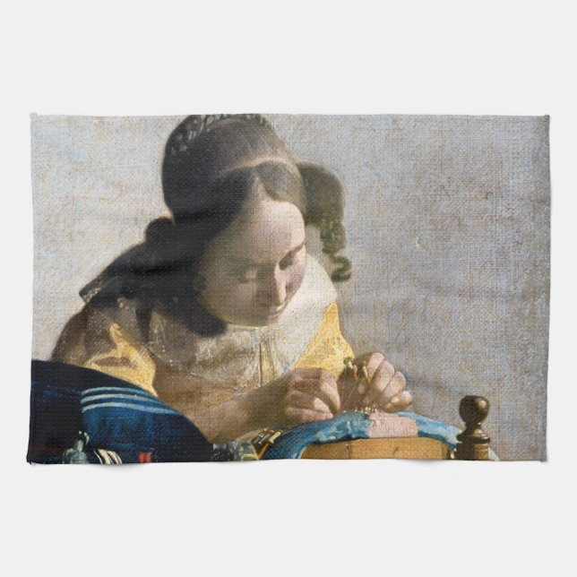 Johannes Vermeer - The Lacemaker Kitchen Towel (Horizontal)