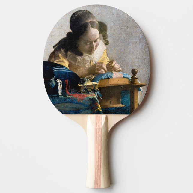 Johannes Vermeer - The Lacemaker Ping Pong Paddle (Front)
