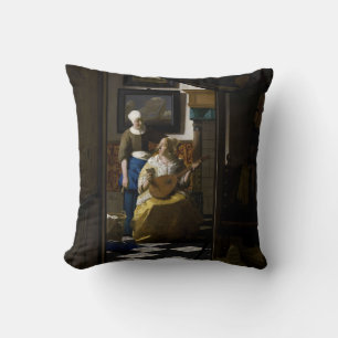Johannes Vermeer - The Love Letter Throw Pillow
