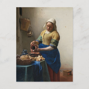 JOHANNES VERMEER - The milkmaid 1658 Postcard