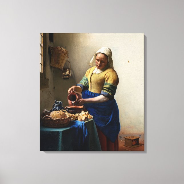 Johannes Vermeer - The Milkmaid Canvas Print (Front)