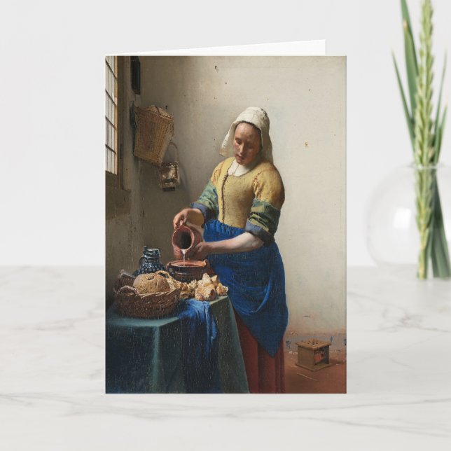 Johannes Vermeer, The Milkmaid Card (Front)