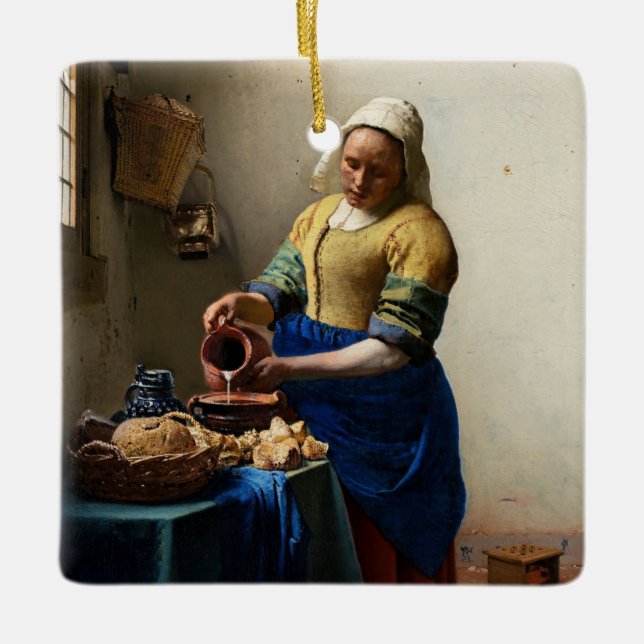 Johannes Vermeer - The Milkmaid Ceramic Ornament (Front)