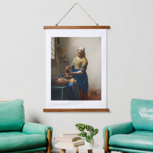 Johannes Vermeer, The Milkmaid Hanging Tapestry