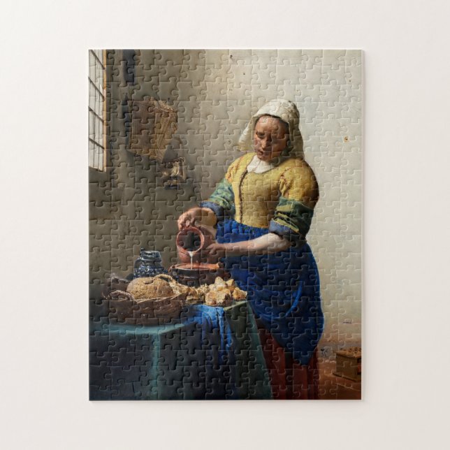 Johannes Vermeer - The Milkmaid Jigsaw Puzzle (Vertical)