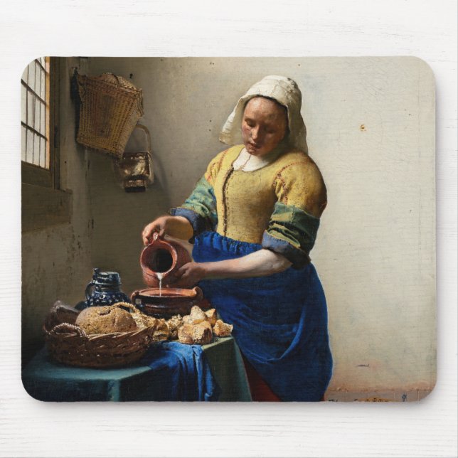 Johannes Vermeer - The Milkmaid Mouse Pad (Front)