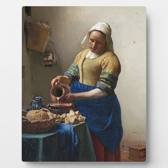 Johannes Vermeer - The Milkmaid Painting Plaque (Front)