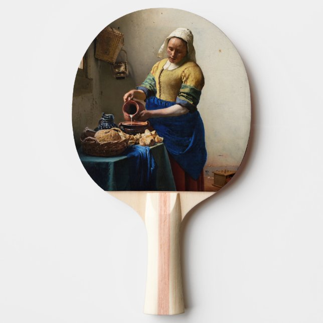 Johannes Vermeer - The Milkmaid Ping Pong Paddle (Front)