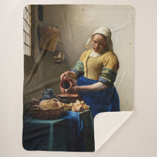 Johannes Vermeer - The Milkmaid Sherpa Blanket