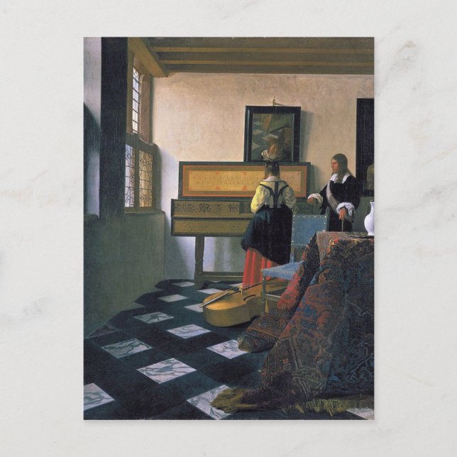 Johannes Vermeer - The Music Lesson Postcard (Front)