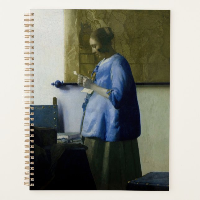 Johannes Vermeer - Une femme en bleu lisant une le (Devant)