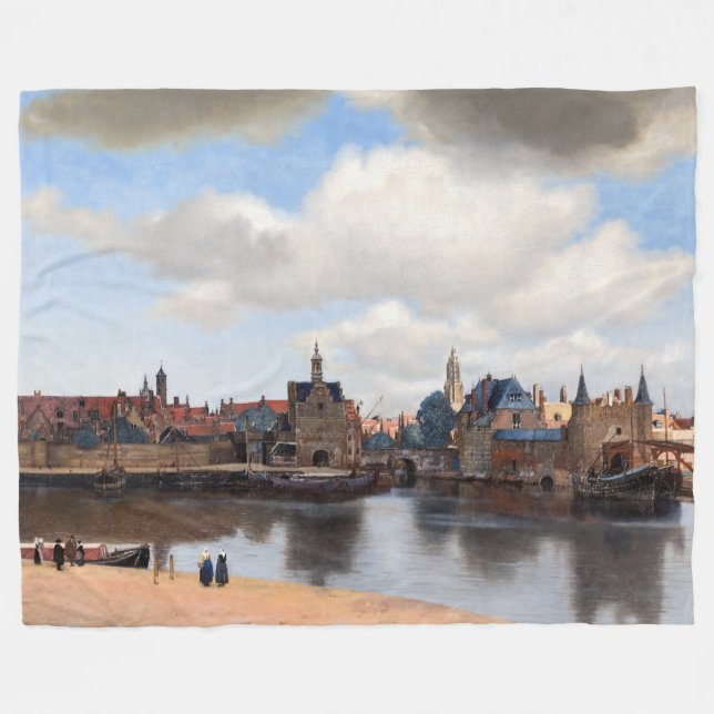 Johannes Vermeer - View of Delft Fleece Blanket (Front (Horizontal))