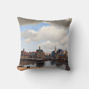 Johannes Vermeer - View of Delft Throw Pillow