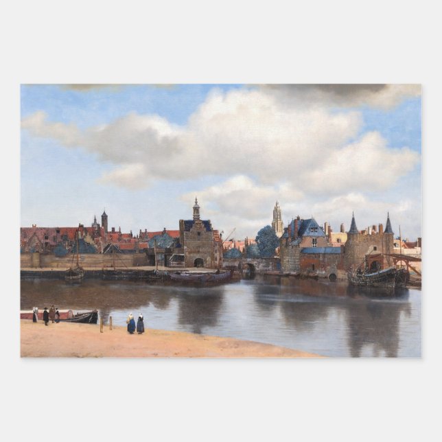 Johannes Vermeer - View of Delft Wrapping Paper Sheet (Front)