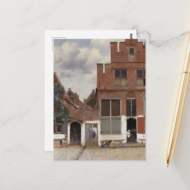 Johannes Vermeer, View Of Houses In Delft Postcard (Front/Back In Situ)