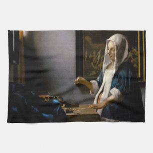 Johannes Vermeer - Woman Holding a Balance Kitchen Towel