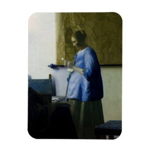 Johannes Vermeer - Woman in Blue Reading a Letter Magnet