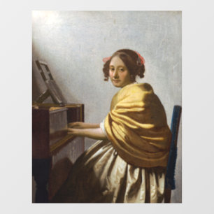 Johannes Vermeer - Young Woman Seated at Virginal Window Cling
