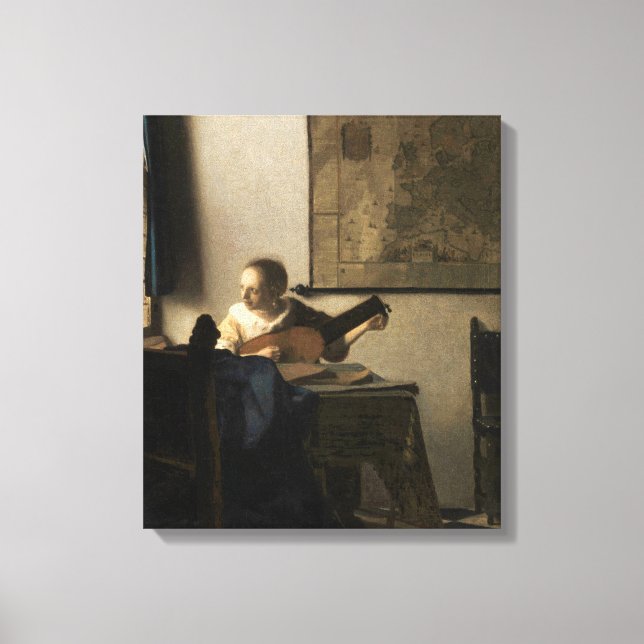 Johannes Vermeer - Young Woman with a Lute Canvas Print (Front)