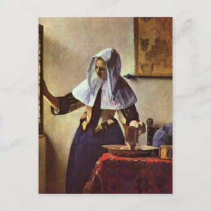 Johannes Vermeer - Young woman with a water jug at Postcard