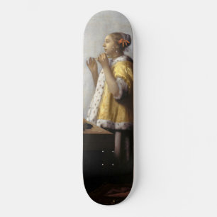 Johannes Vermeer - Young Woman with Pearl Necklace Skateboard