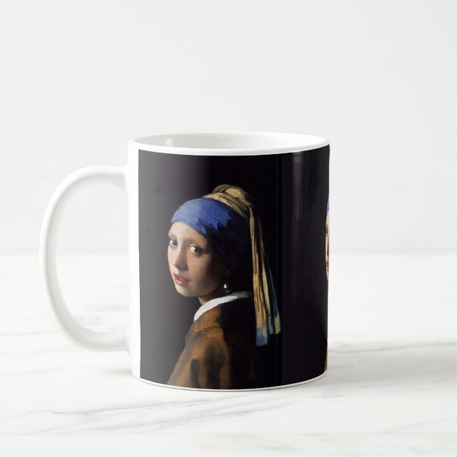 Johannes Vermeer's Girl with a Pearl Earring Coffee Mug (Left)