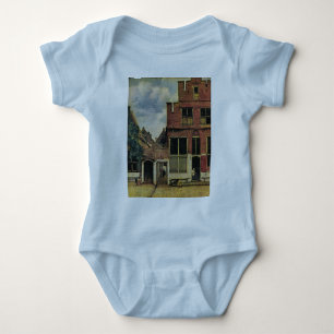 Johannes Vermeer's Street in Delft (circa 1660) Baby Bodysuit