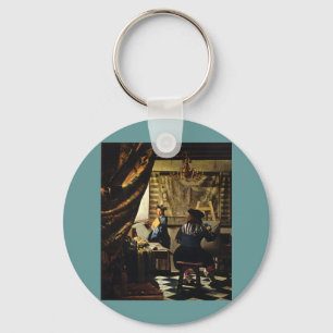 Johannes Vermeer's The Art of Painting circa 1668 Keychain